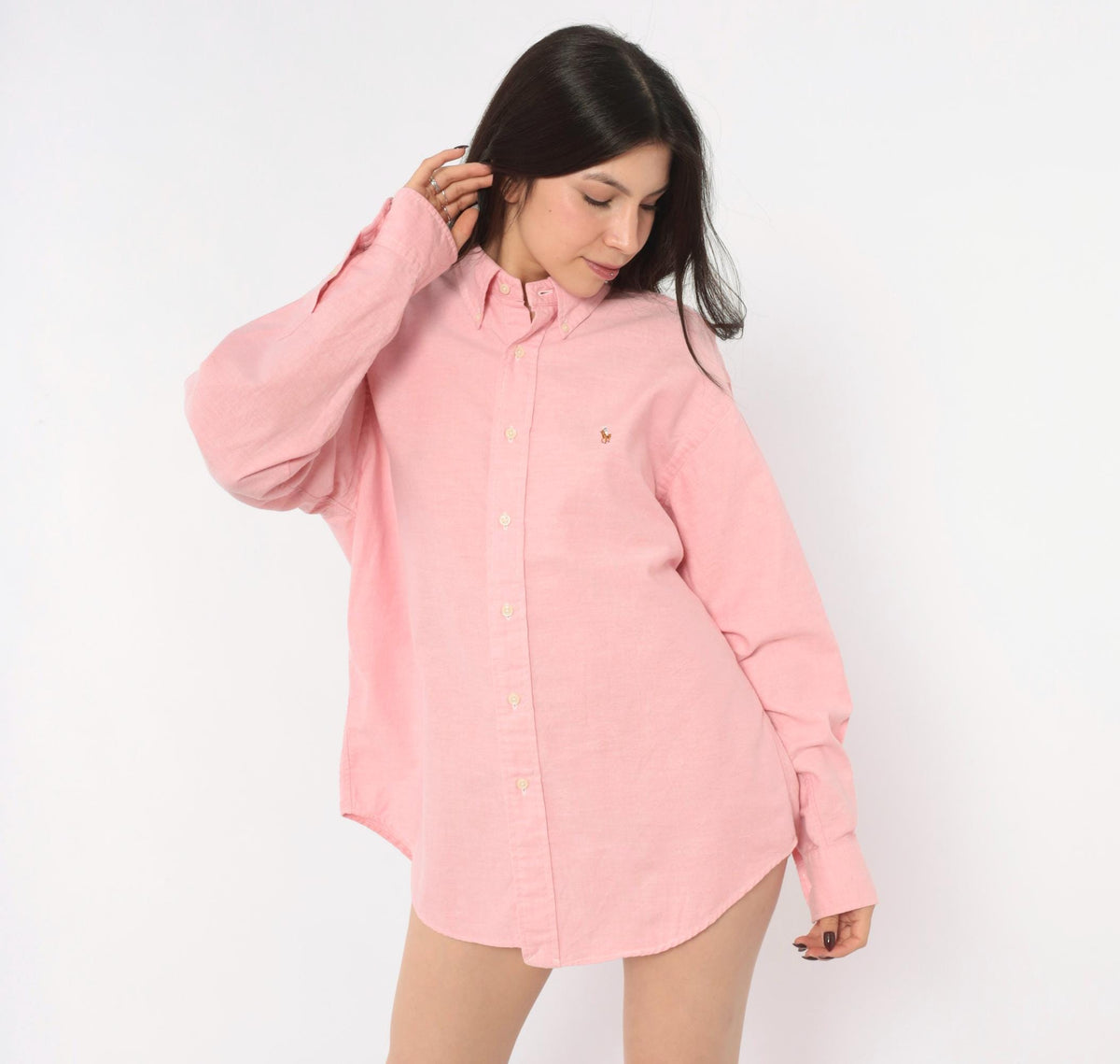 90s Ralph Lauren Pink Cotton Oxford Button Down Shirt Extra Large XL