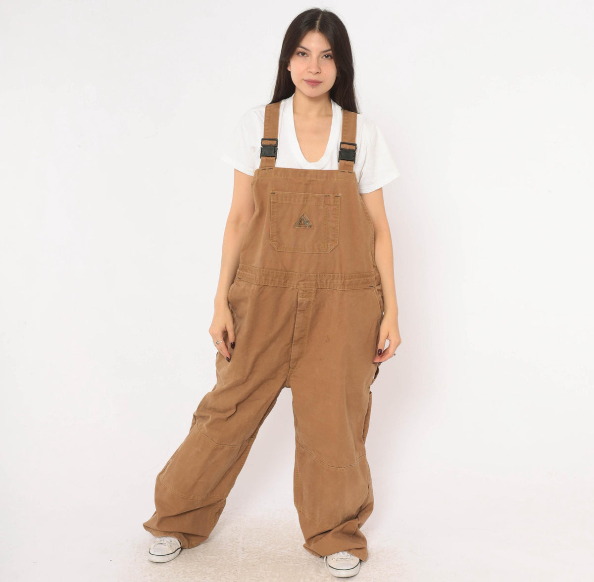 Y2K Bulwark Tan Canvas Bib Overalls Double Knee Workwear XXL