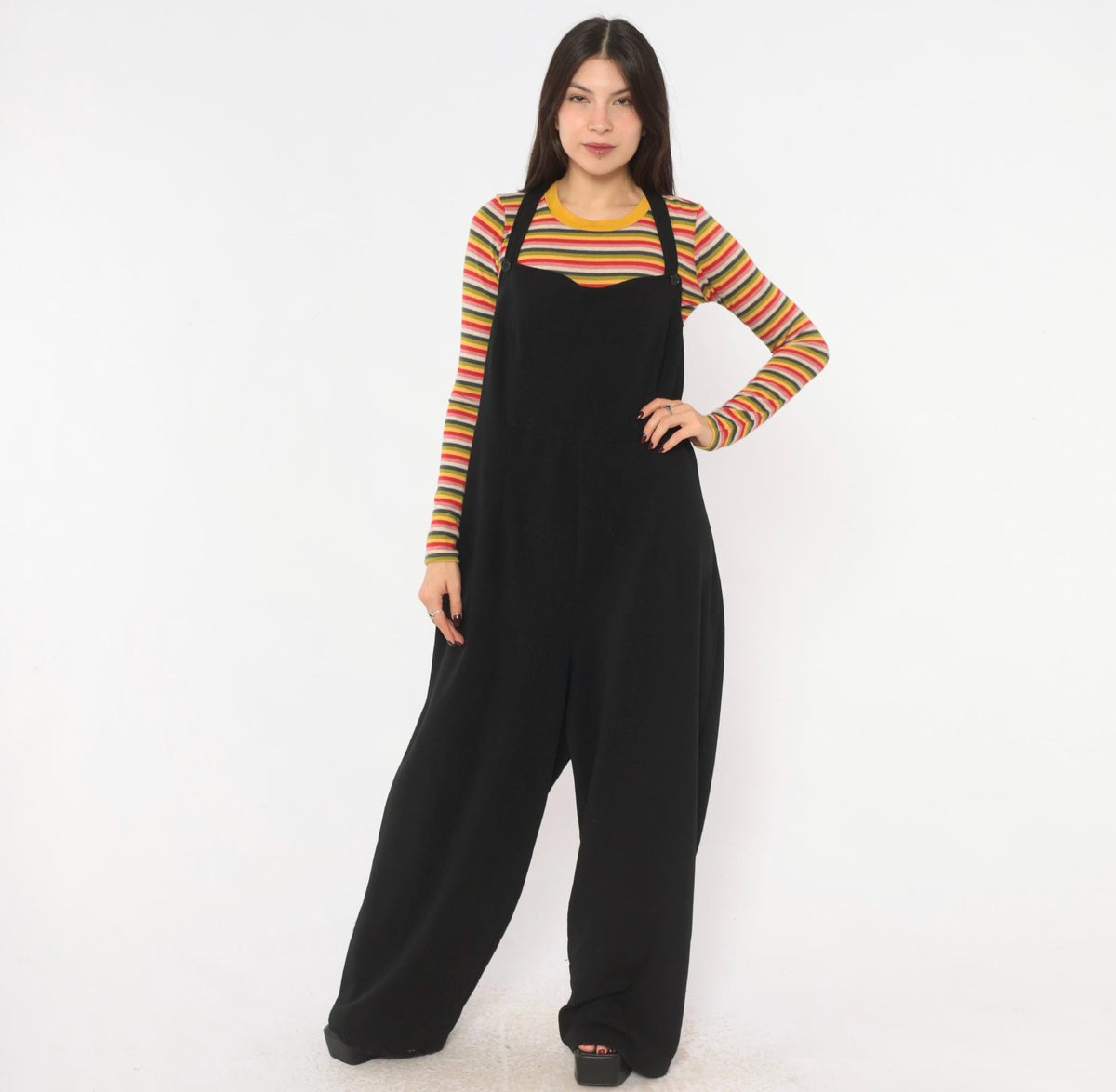 90s Visual FX Black Wide Leg Jumpsuit Plus Size XXL