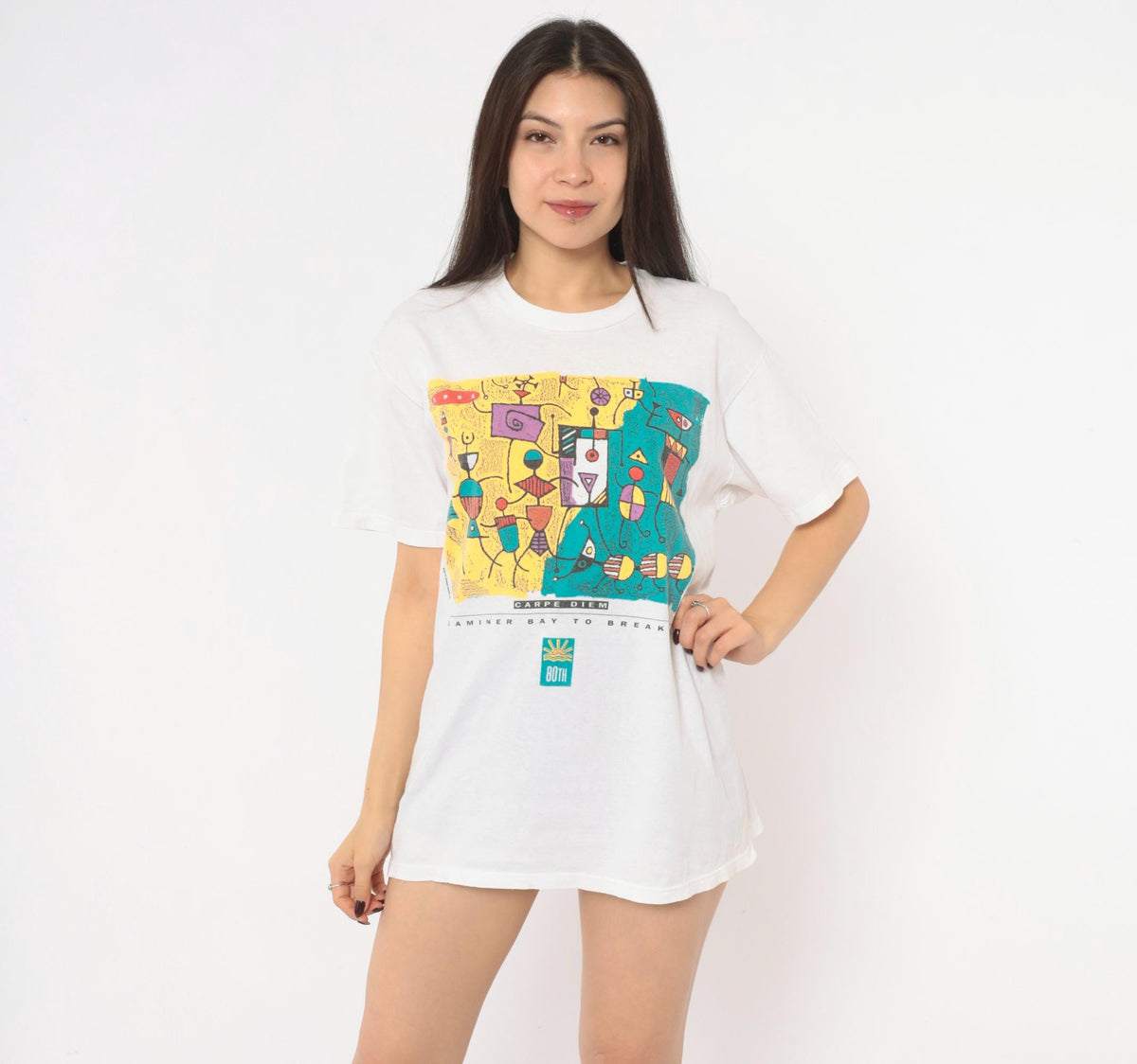 90s Bay To Breakers 1991 San Francisco Graphic Tee White Cotton Large