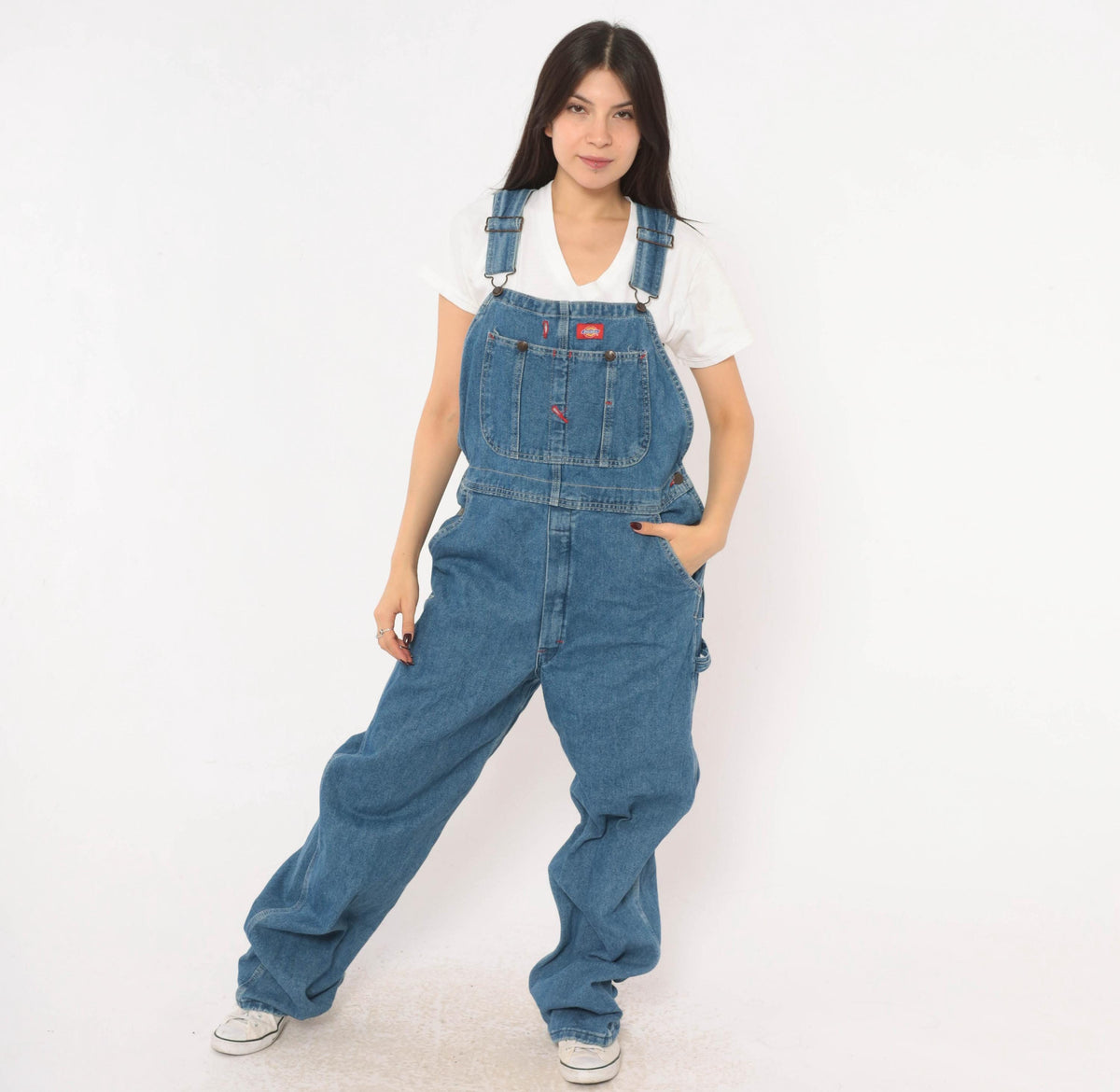 Y2K Dickies Denim Bib Overalls Blue Jean Medium Unisex Workwear