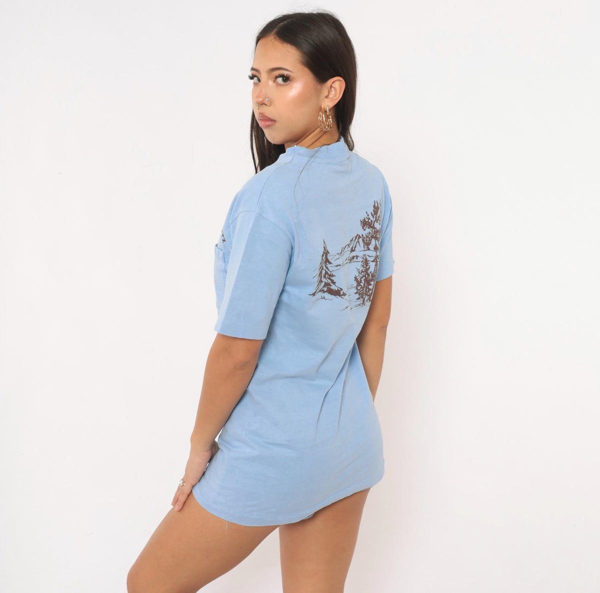 80s Camp Tahquitz Staff 1981 Graphic Tee Light Blue Cotton Small