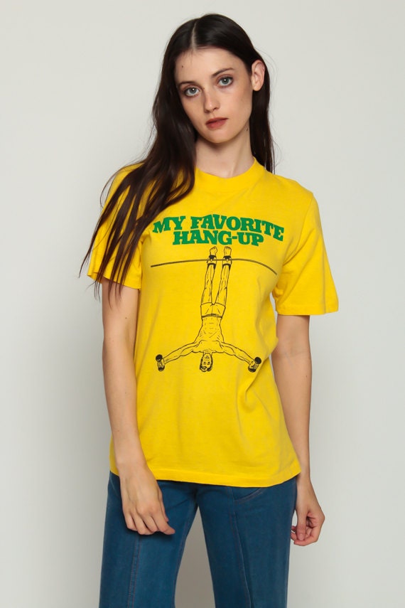 80s Gravity Boots Graphic T-Shirt Yellow Burnout Tee Small