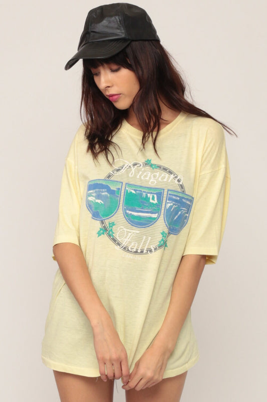 80s Niagara Falls Canada Burnout Graphic T-Shirt White Unisex Extra Large