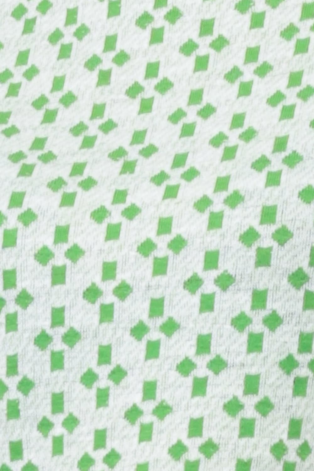 70s Geometric Crop Top Green T-Shirt Short Sleeve Small Medium