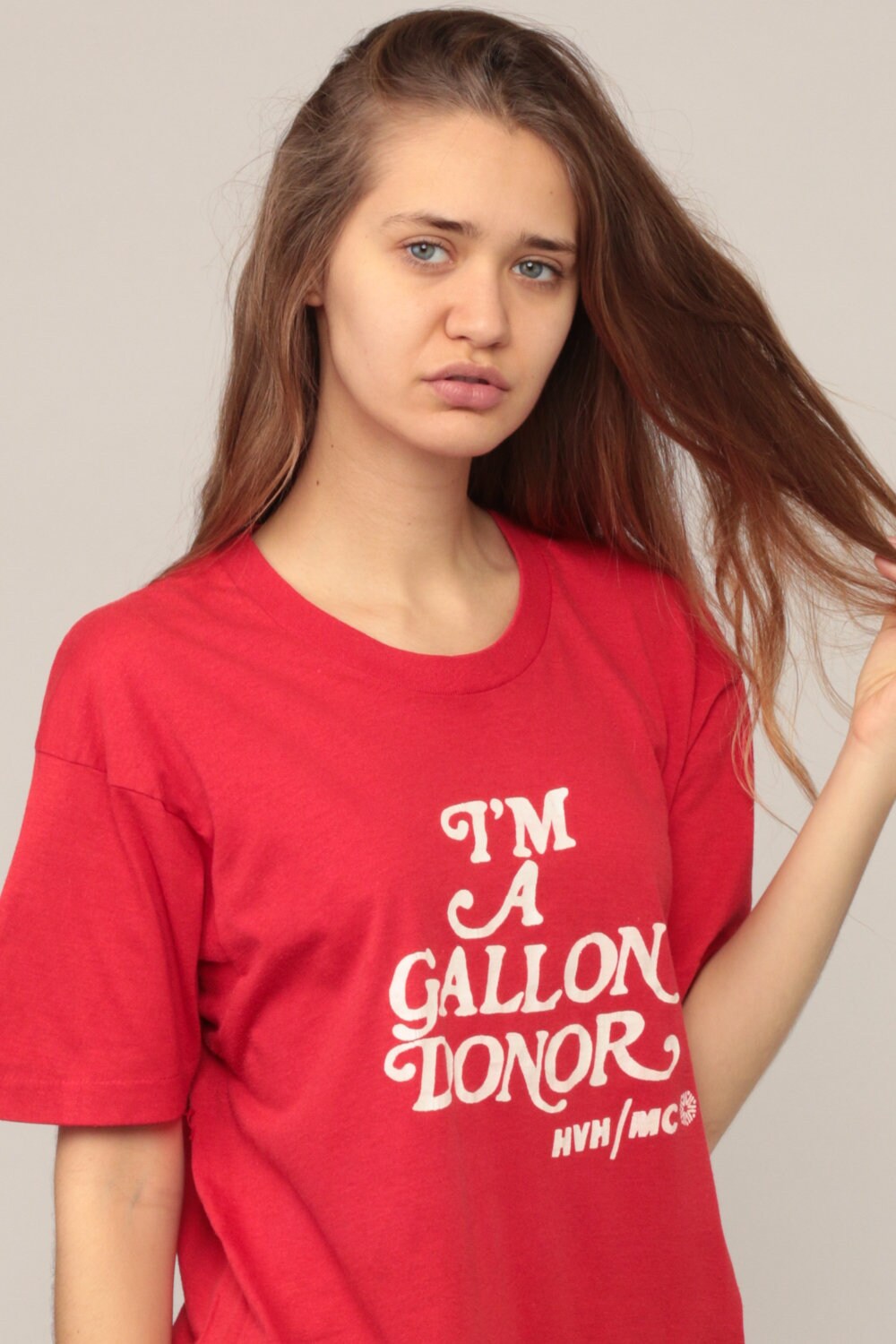 80s Blood Donor Gallon Donor Graphic T-Shirt Burnout Unisex Extra Large