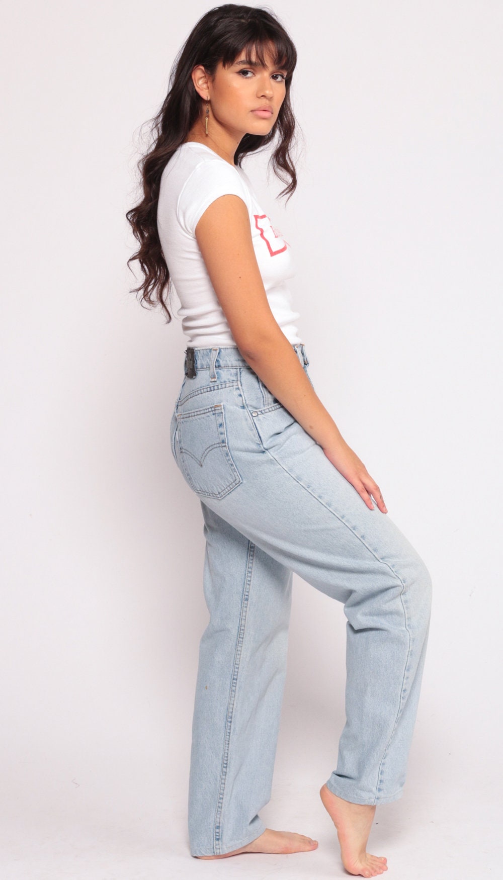 Levis Silvertab High Waist Mom Jeans Light Blue Denim 90s Medium 10