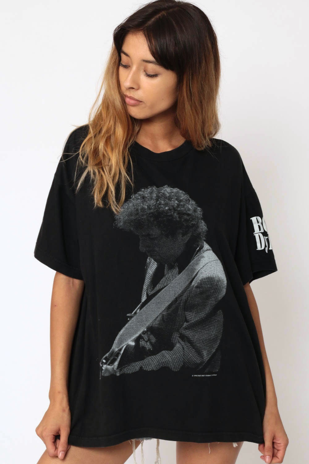 Bob Dylan 1994 Tour T Shirt Black Cotton Graphic Tee Extra Large
