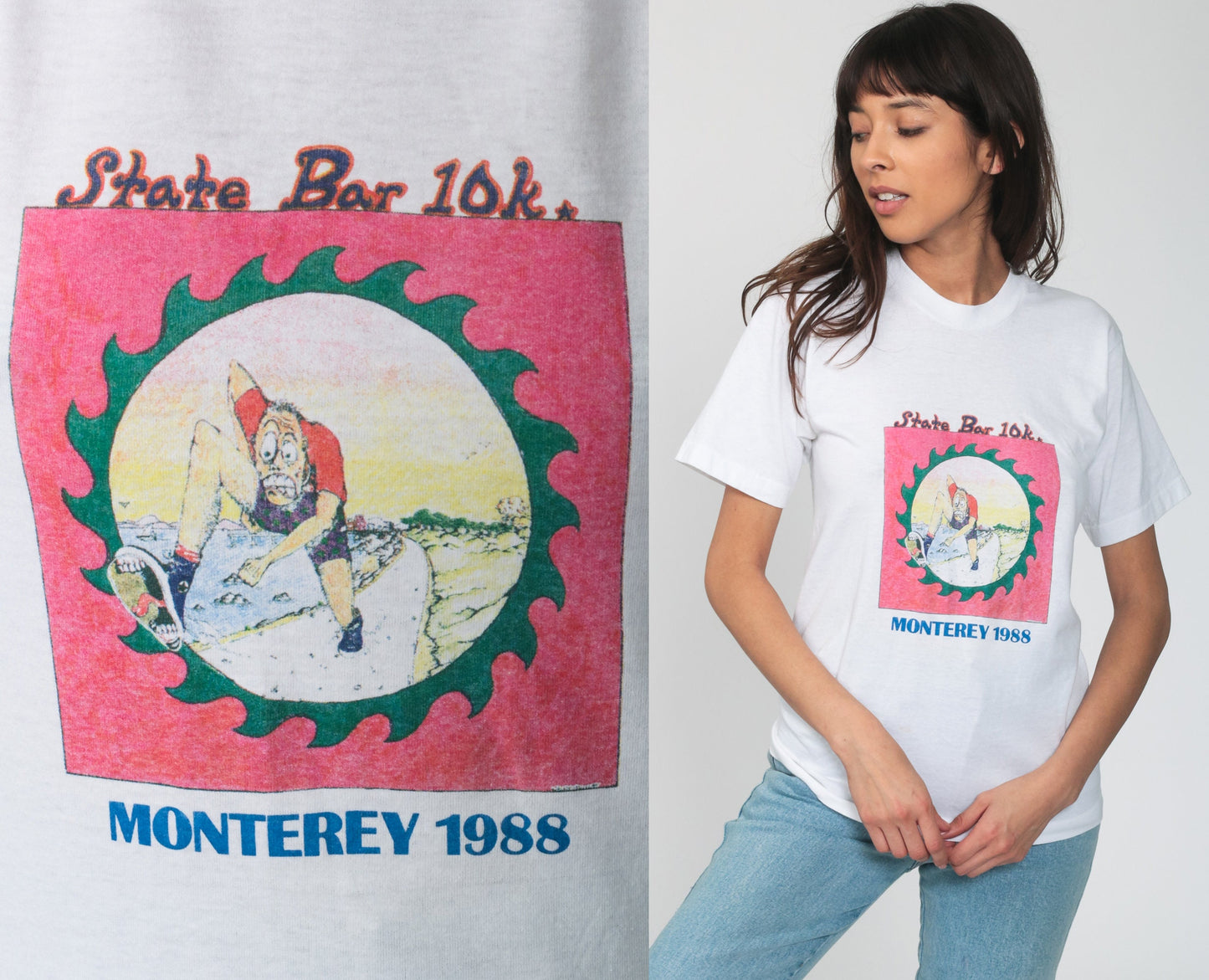 1988 Monterey Marathon Graphic Tee Screen Stars Single Stitch Extra Small