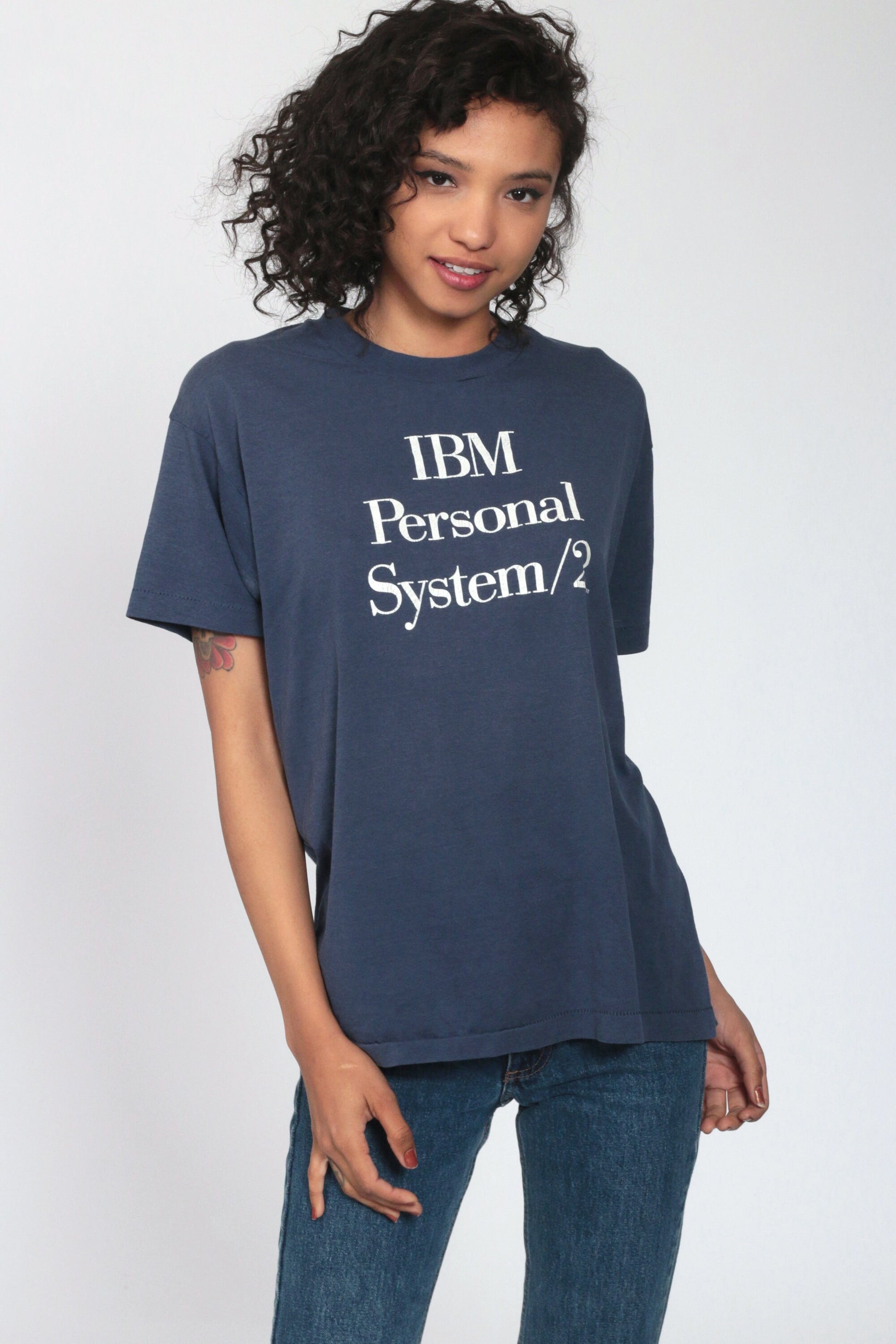 80s IBM Personal System/2 Computer Graphic T-Shirt Single Stitch Medium