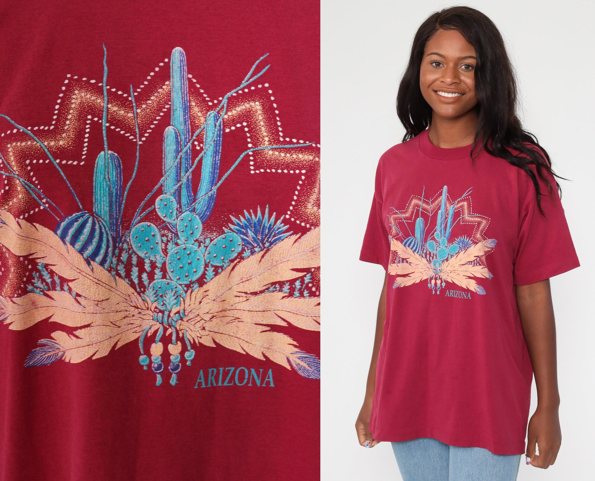 90s Arizona Cactus Desert Saguaro Graphic T-Shirt Extra Large XL