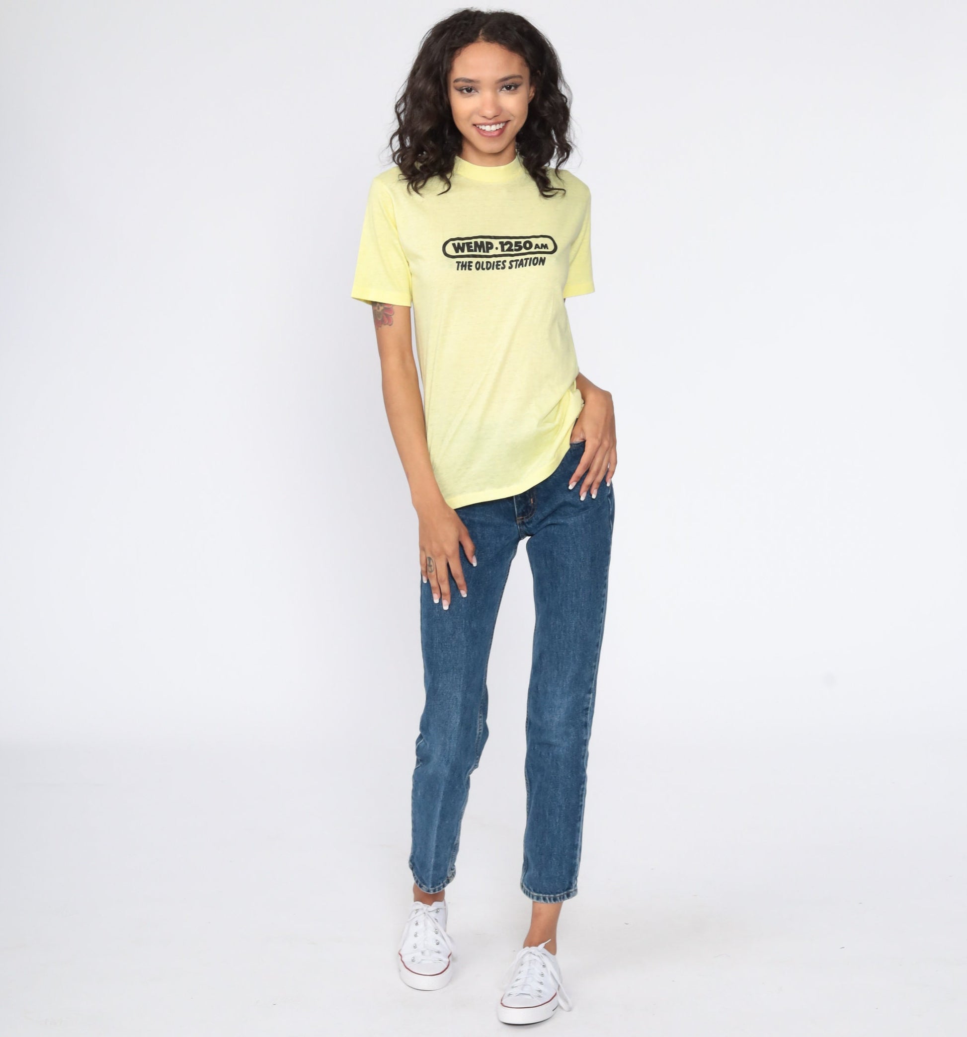 80s WEMP 1250 AM Oldies Radio Station Graphic T-Shirt Small
