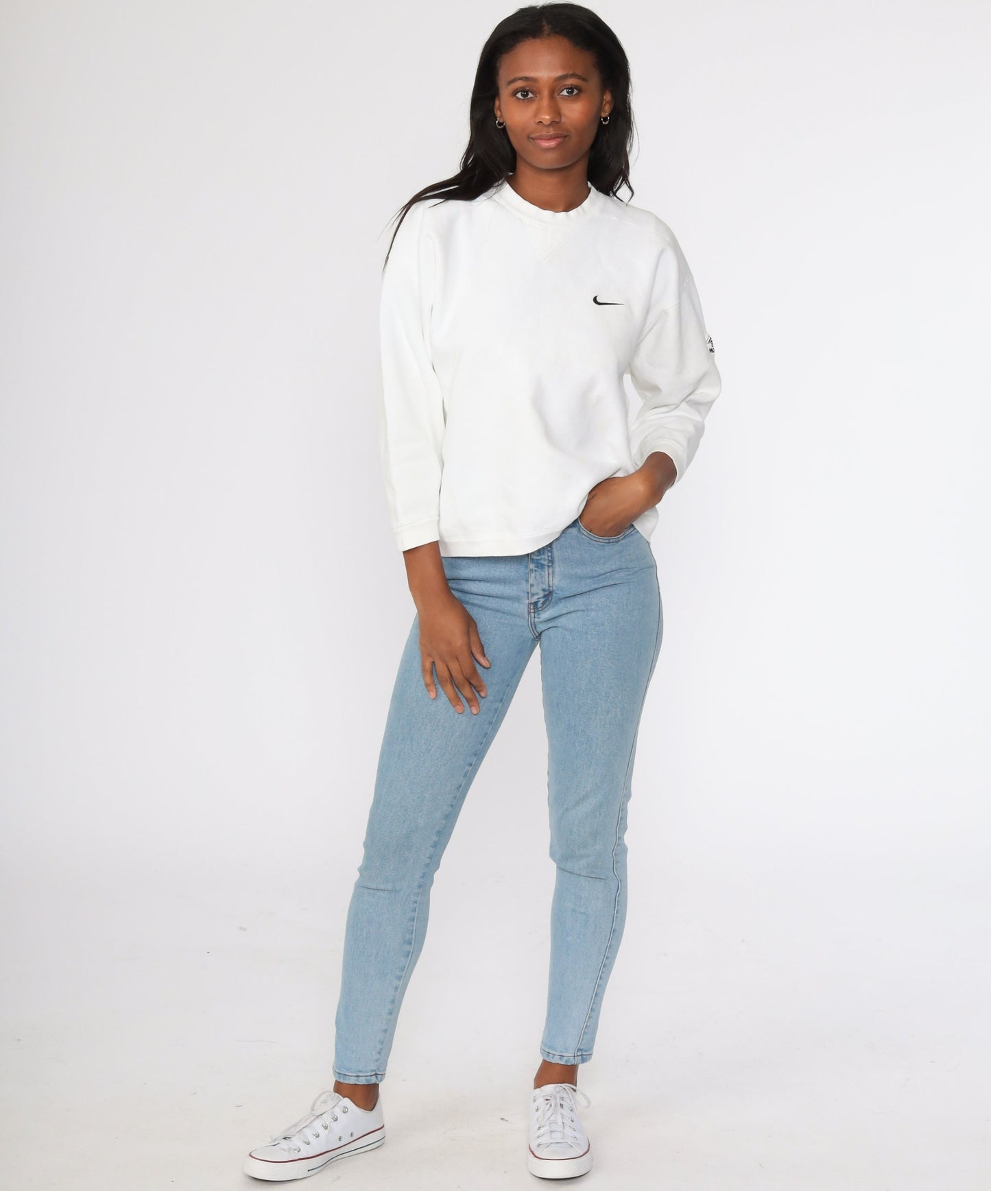 90s Nike Sweatshirt White Paint Splatter Desert Mountain Crewneck Small