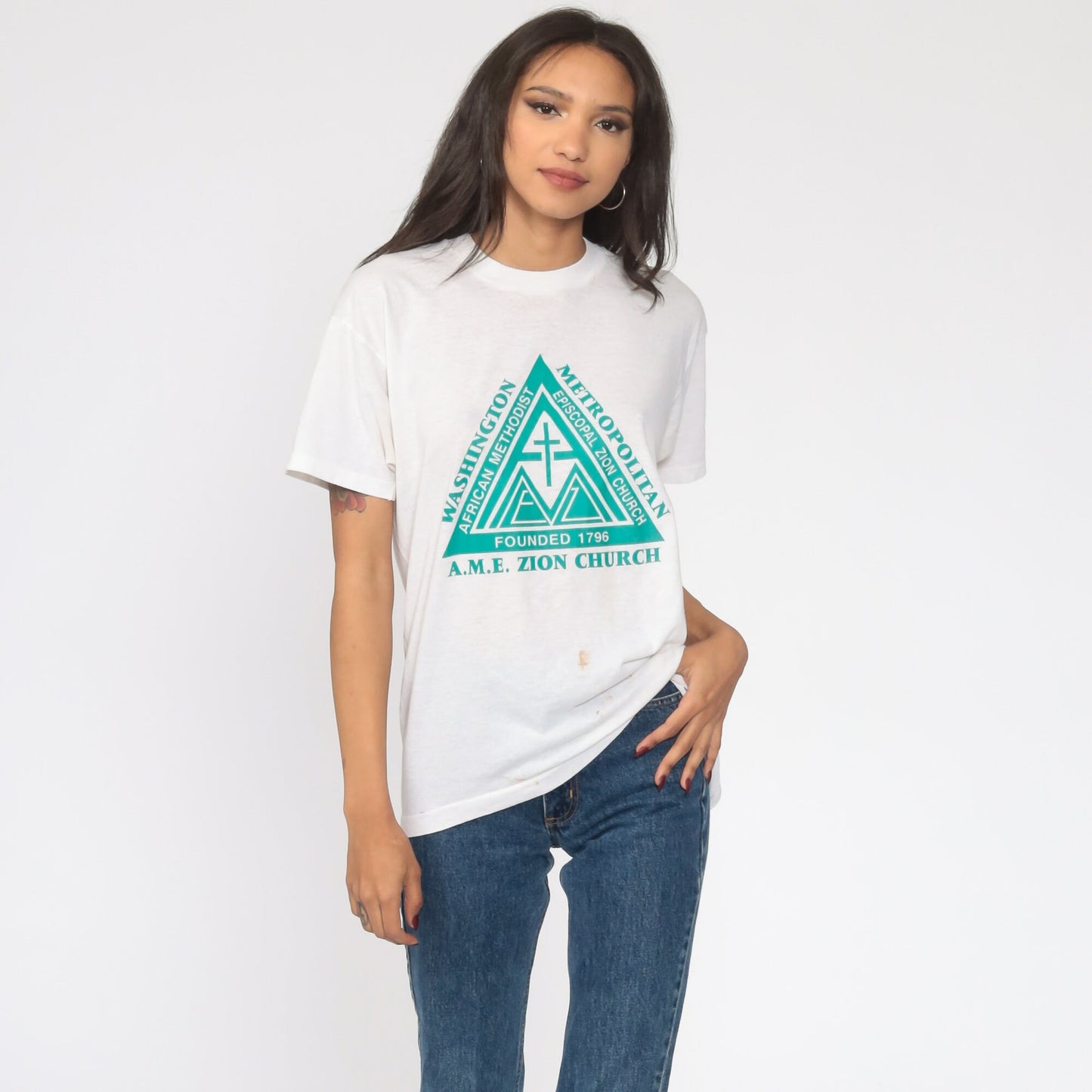 80s African Methodist Episcopal Zion Church Graphic T-Shirt Medium