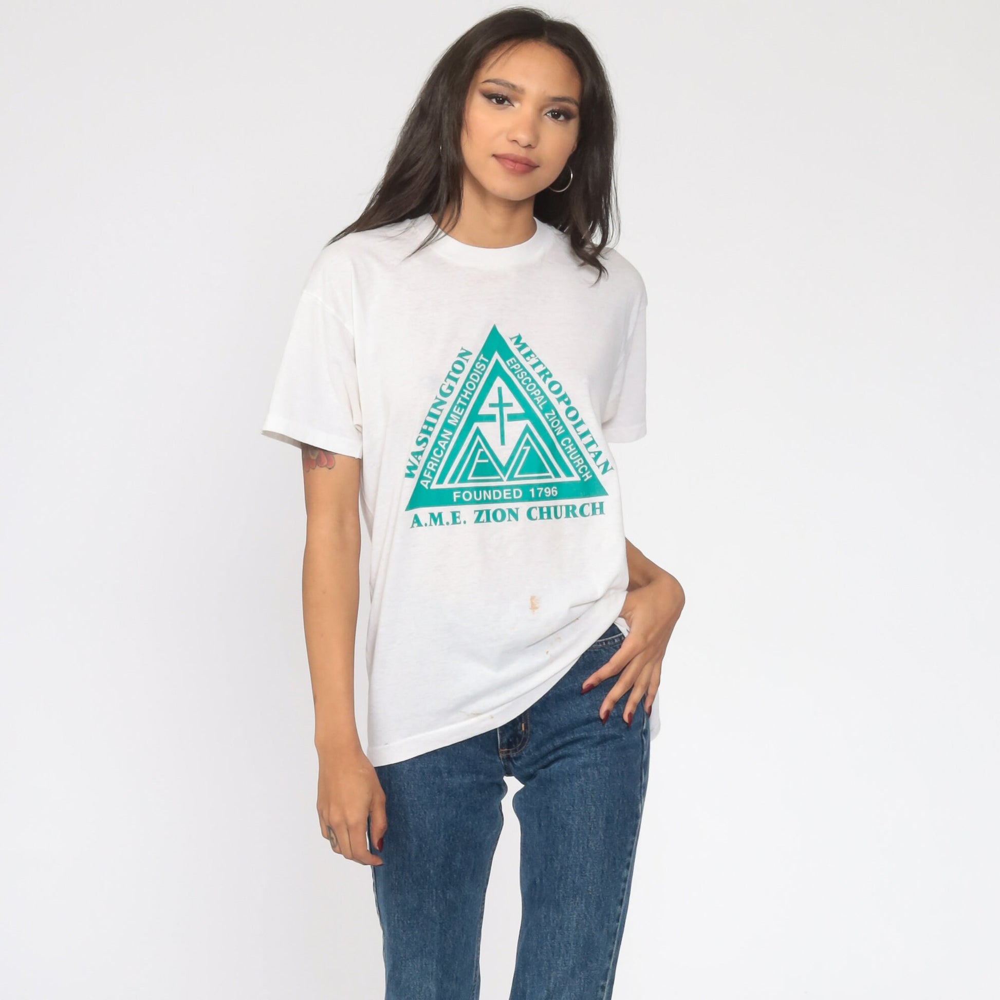 80s African Methodist Episcopal Zion Church Graphic T-Shirt Medium