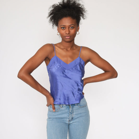 90s Purple Silk Camisole Tank Top Lingerie Small