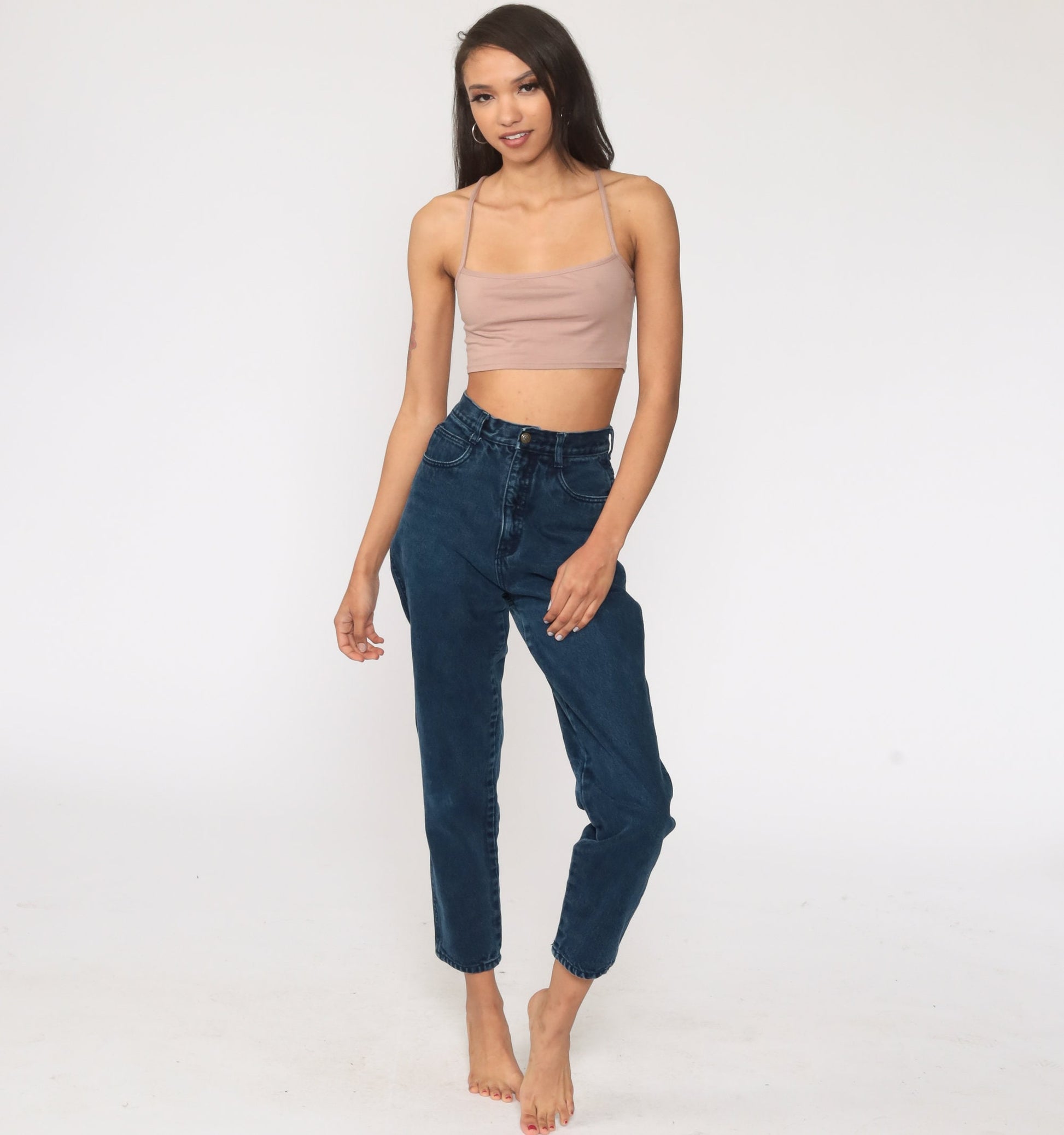 90s Rio Mom Jeans Dark Blue High Rise Denim Extra Small XS