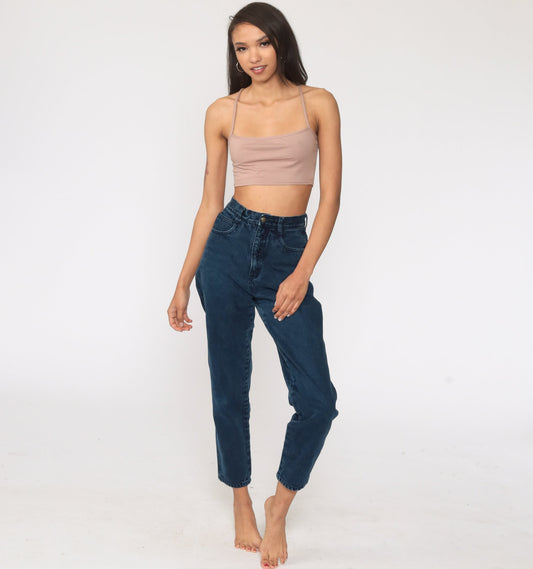 90s Rio Mom Jeans Dark Blue High Rise Denim Extra Small XS