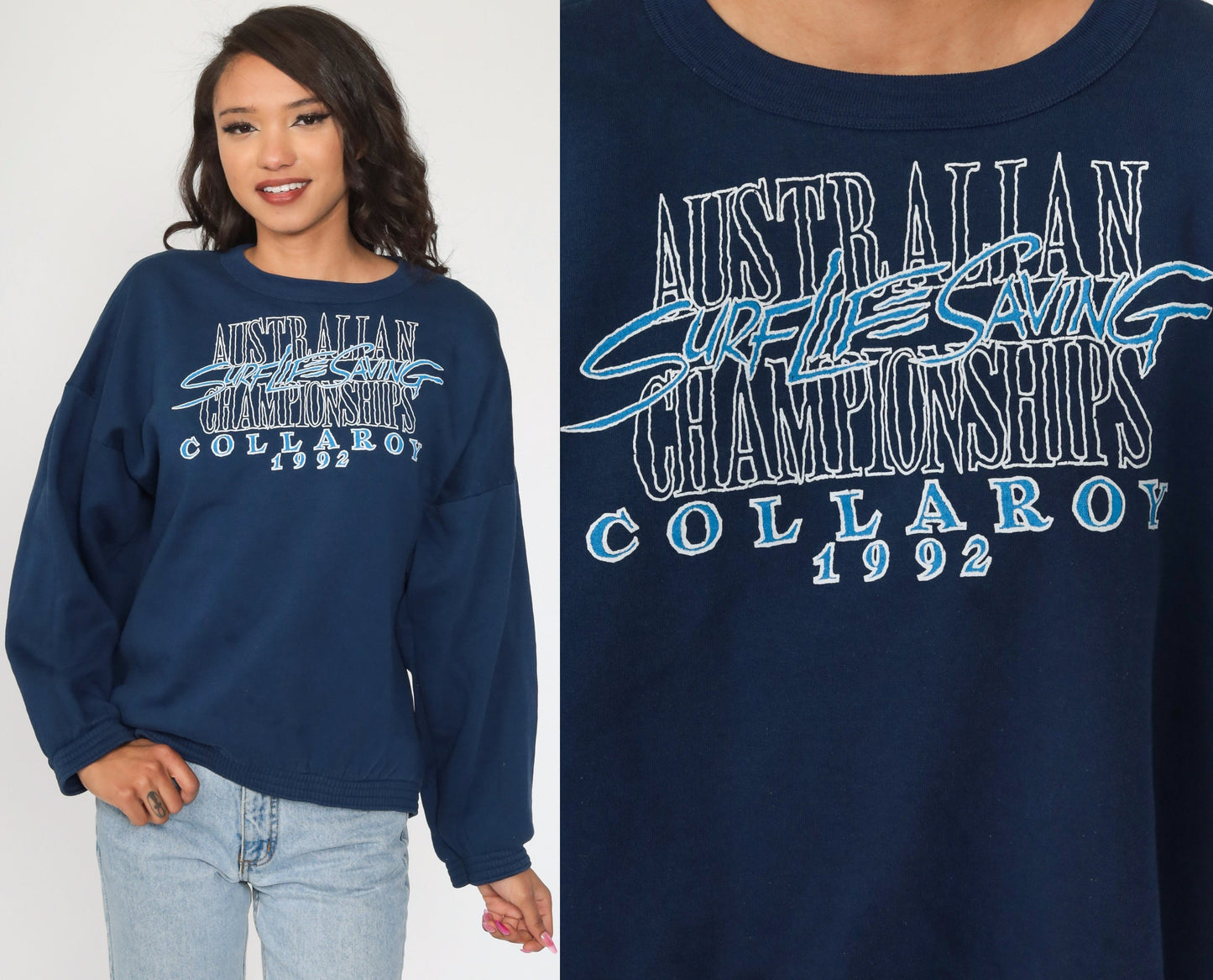 1992 Australia Surf Life Saving Championships Sweatshirt Blue Extra Large XXL