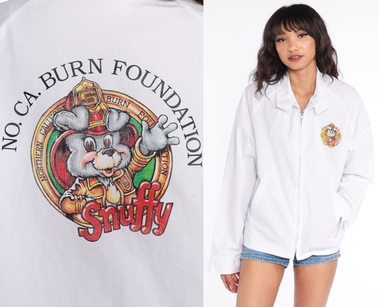 80s Northern California Burn Foundation Windbreaker White Jacket Extra Large