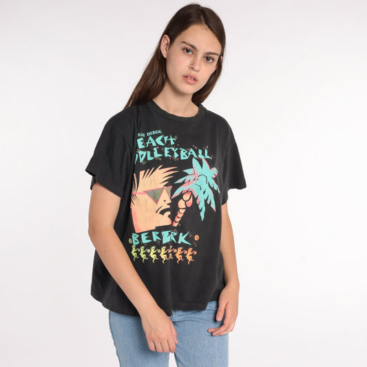 90s Beach Volleyball San Diego Graphic T-Shirt Cotton Extra Large