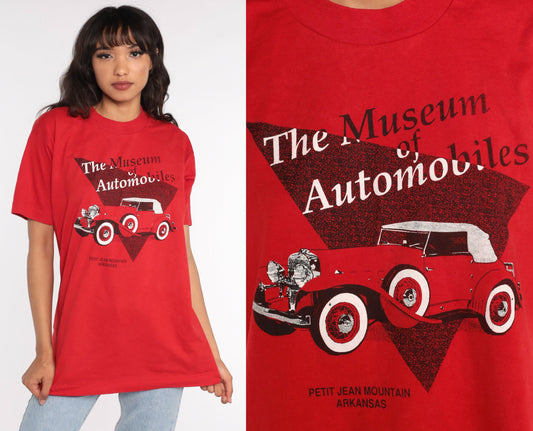 80s Museum of Automobiles Petit Jean Mountain Graphic T-Shirt Cotton Medium