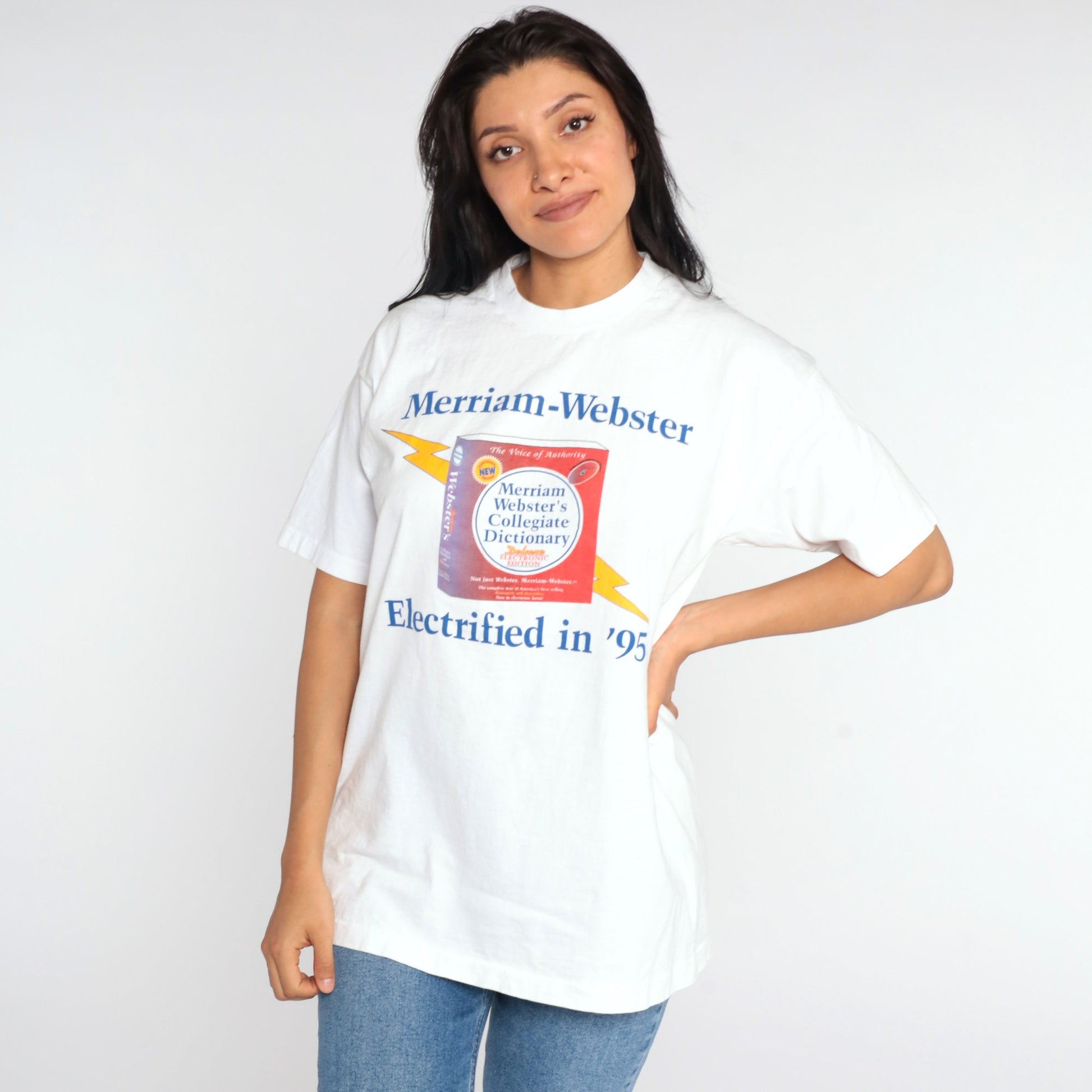 90s Merriam-Webster Dictionary Graphic T-Shirt Cotton Tee Large