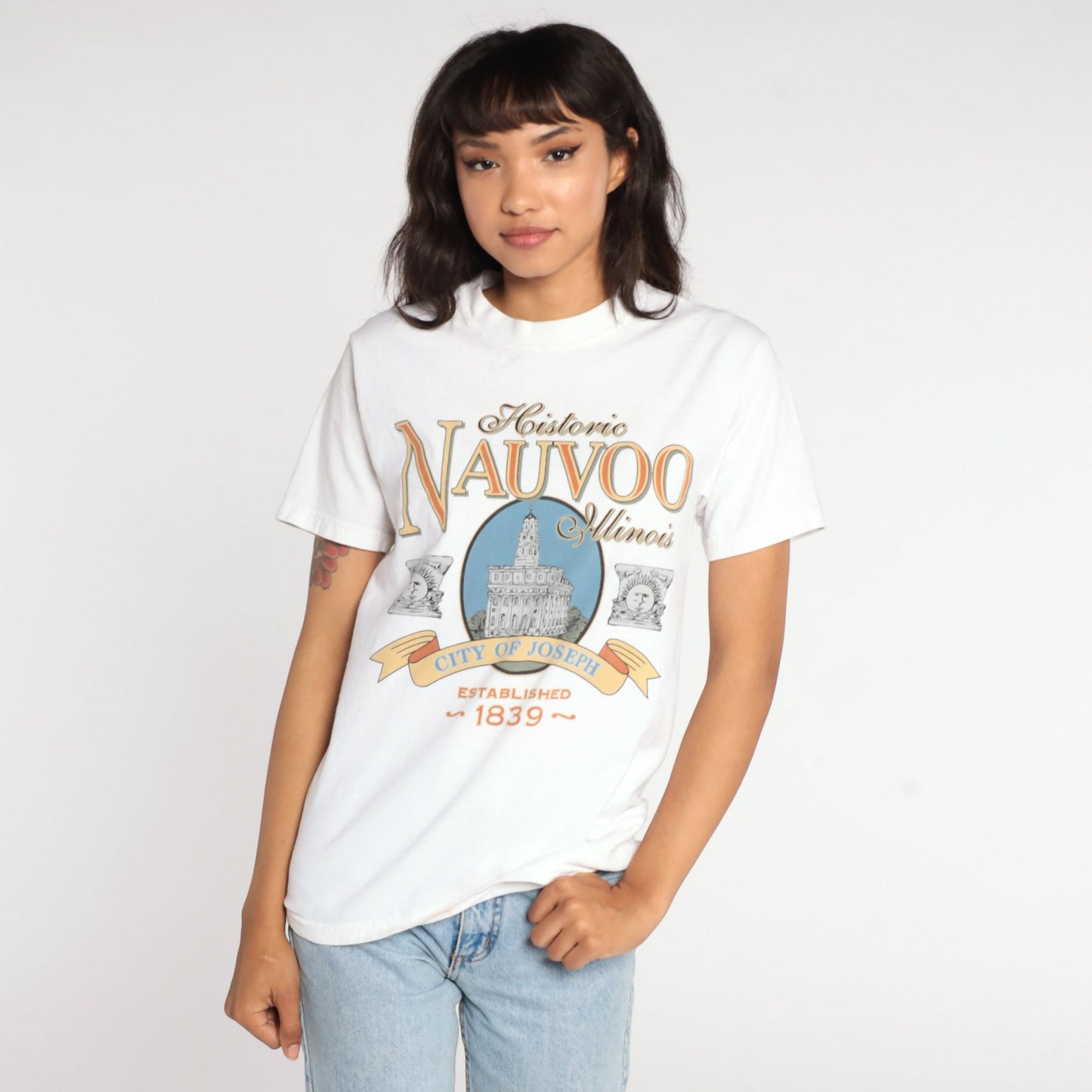 90s Nauvoo Illinois Graphic T-Shirt City of Joseph Vintage Tee Small