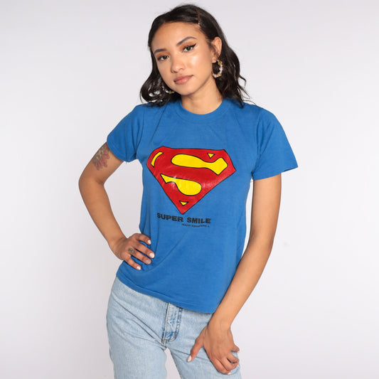 80s Superman Screen Stars DC Comics Graphic T-Shirt Extra Small