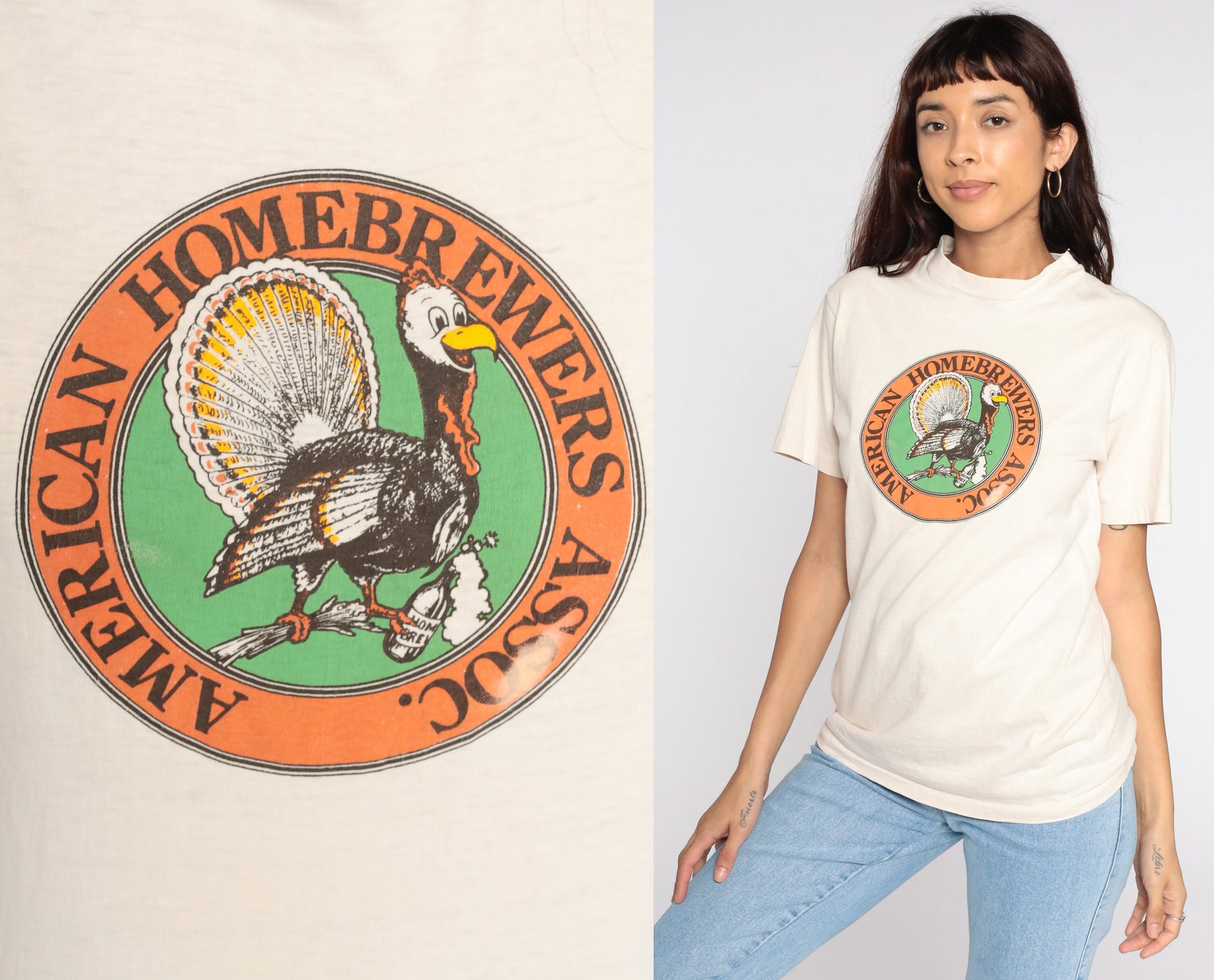 80s American Homebrewers Association Graphic Tee Cotton Small