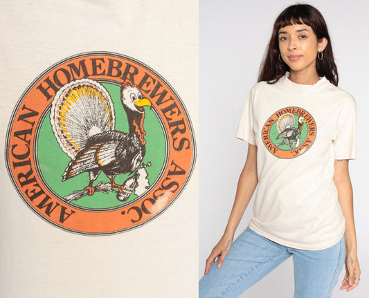 80s American Homebrewers Association Graphic Tee Cotton Small