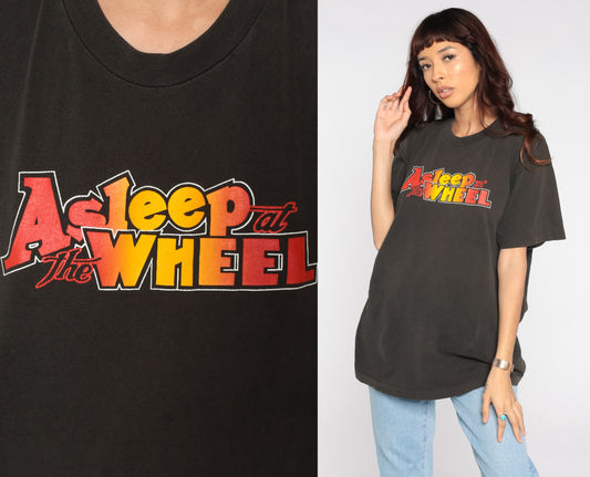 80s Asleep at the Wheel Band Tour T-Shirt Black Cotton Extra Large XL
