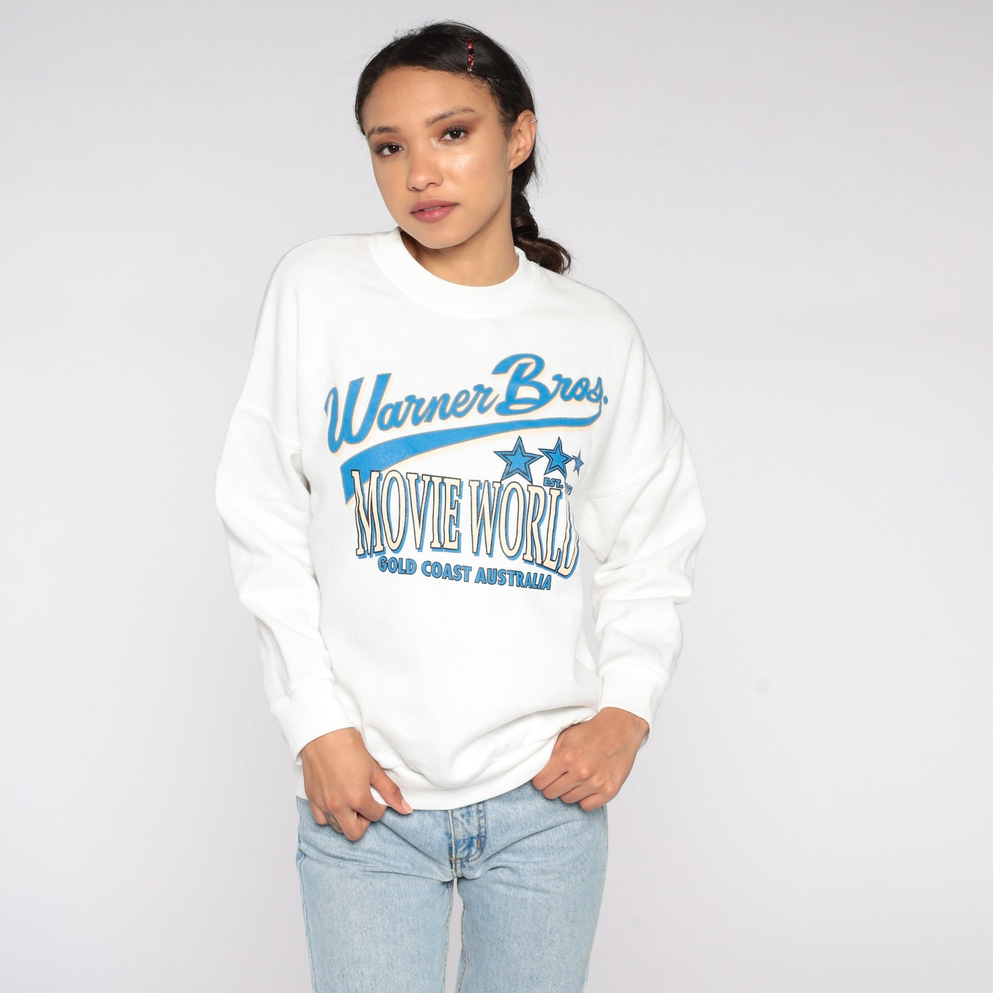 90s Warner Bros Movie World Gold Coast Sweatshirt Graphic Crewneck Small