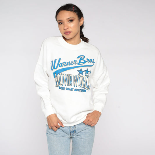 90s Warner Bros Movie World Gold Coast Sweatshirt Graphic Crewneck Small