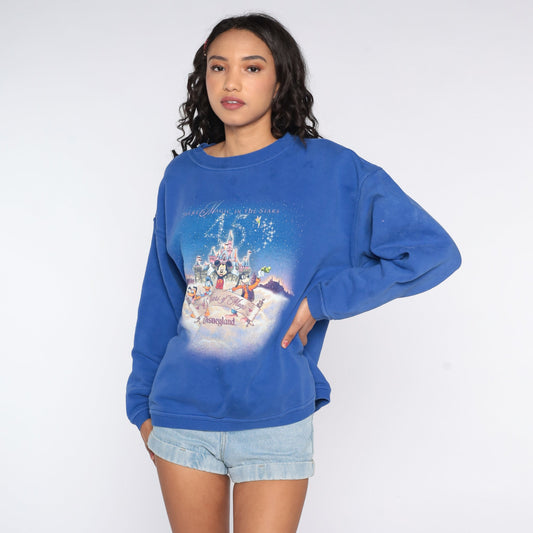 Y2K Disneyland 45 Years of Magic Sweatshirt Distressed Crewneck Large L