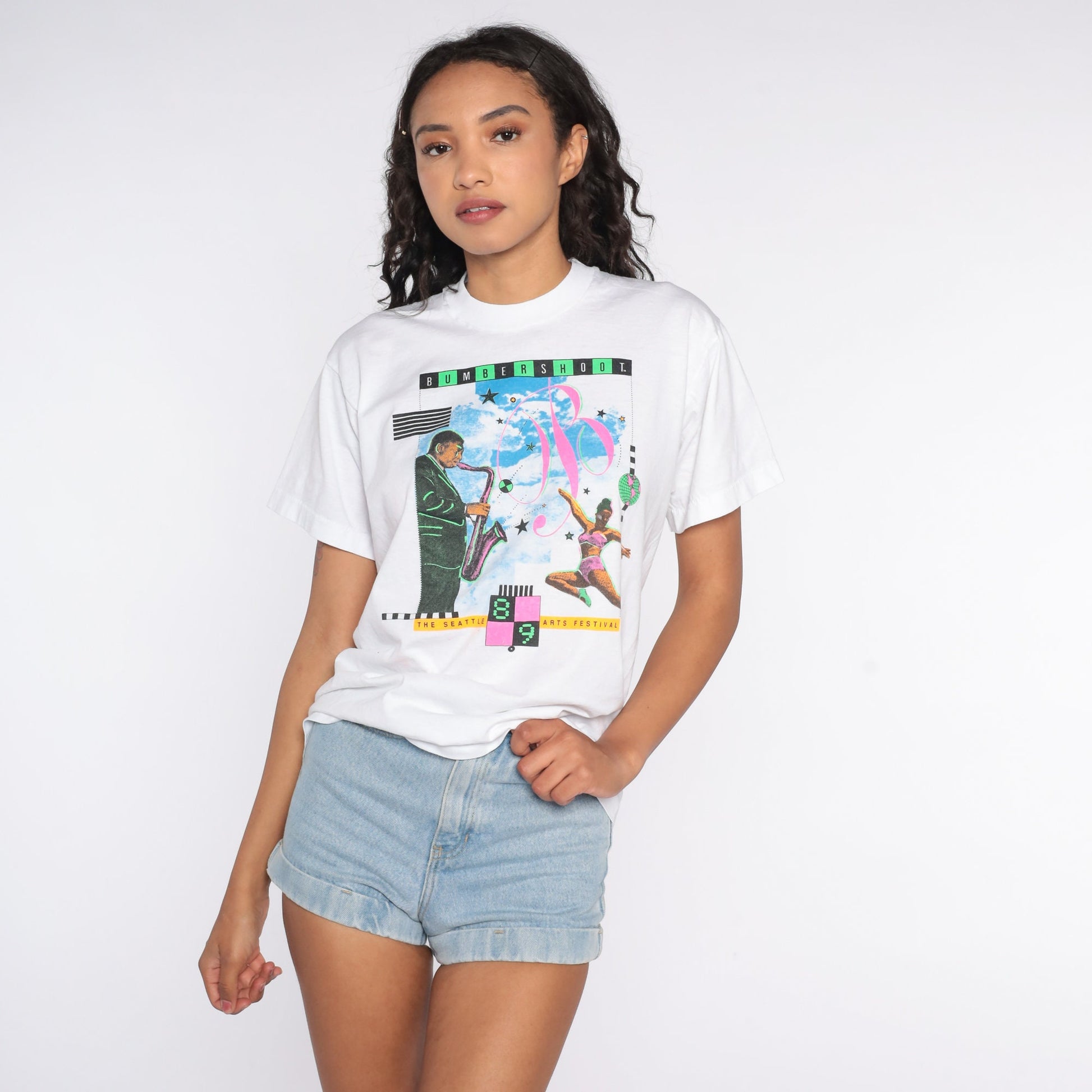 1989 Seattle Bumbershoot Festival Graphic T-Shirt Music Arts Tee Medium