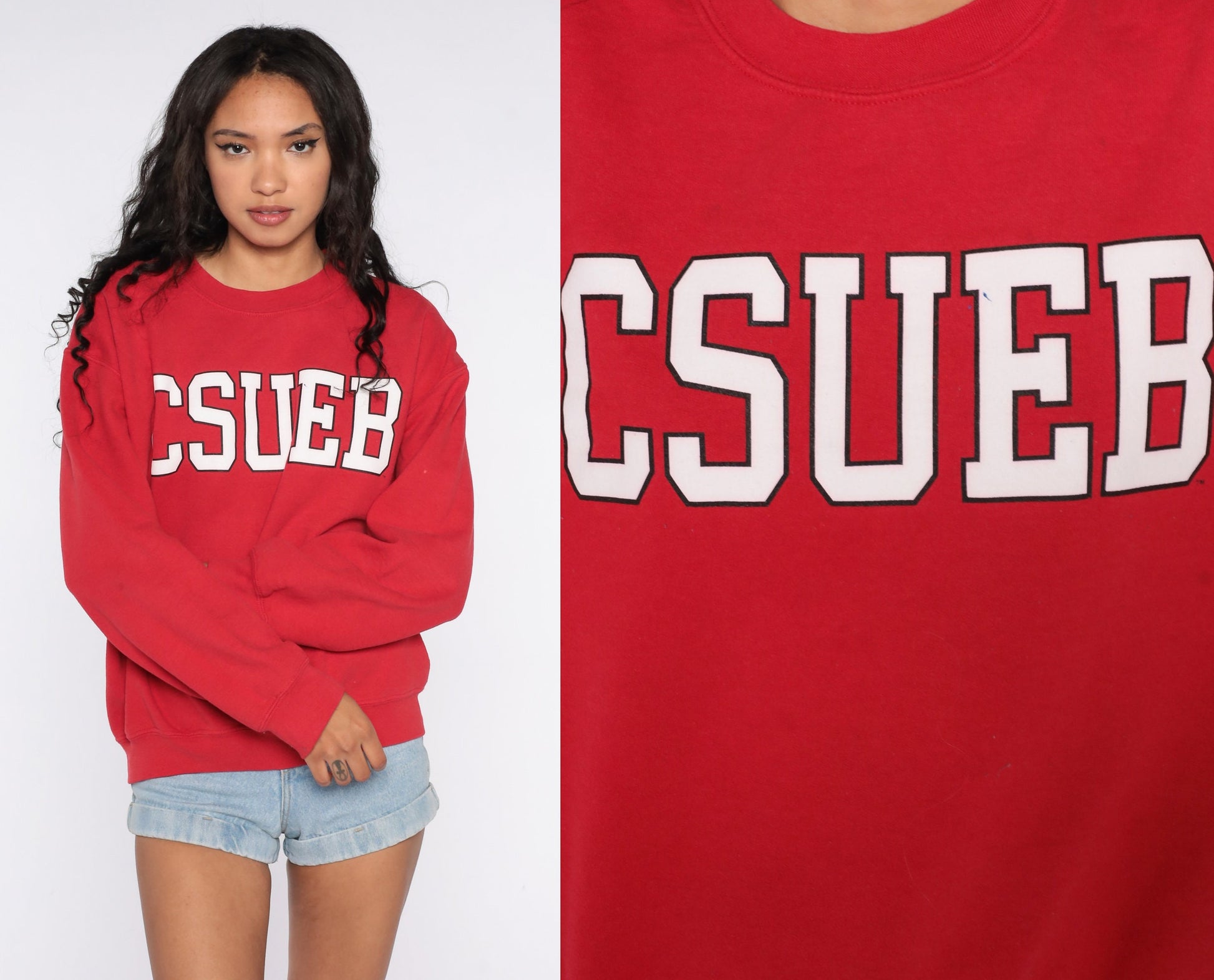 00s CSUEB California State University East Bay Red Sweatshirt Medium