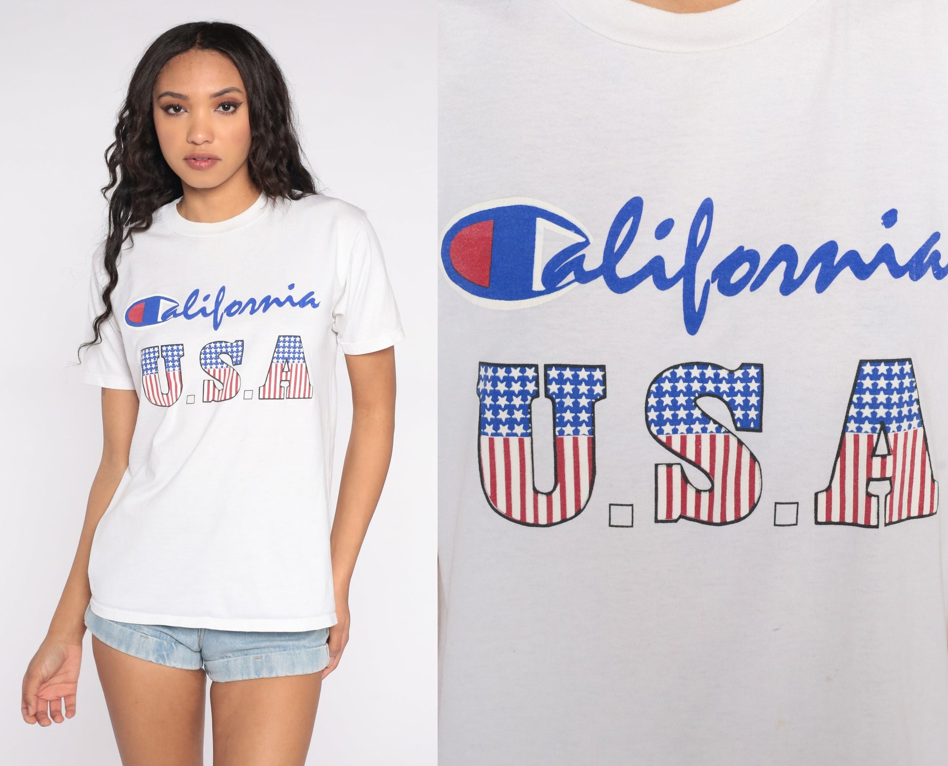 90s Champion California Graphic T-Shirt Bootleg Print Medium
