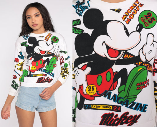 90s Mickey & Co Disney Sweatshirt Mickey Mouse Cartoon Graphic Small