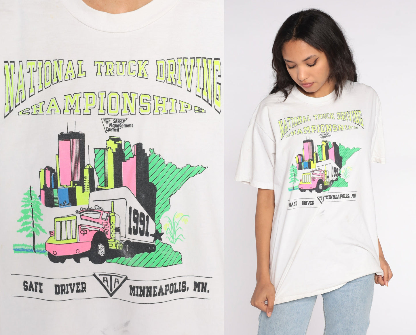 1991 National Truck Driving Championship Graphic T-Shirt Minneapolis Medium