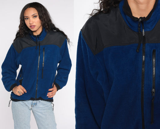 90s REI Navy Fleece Zip Jacket Extra Small XS