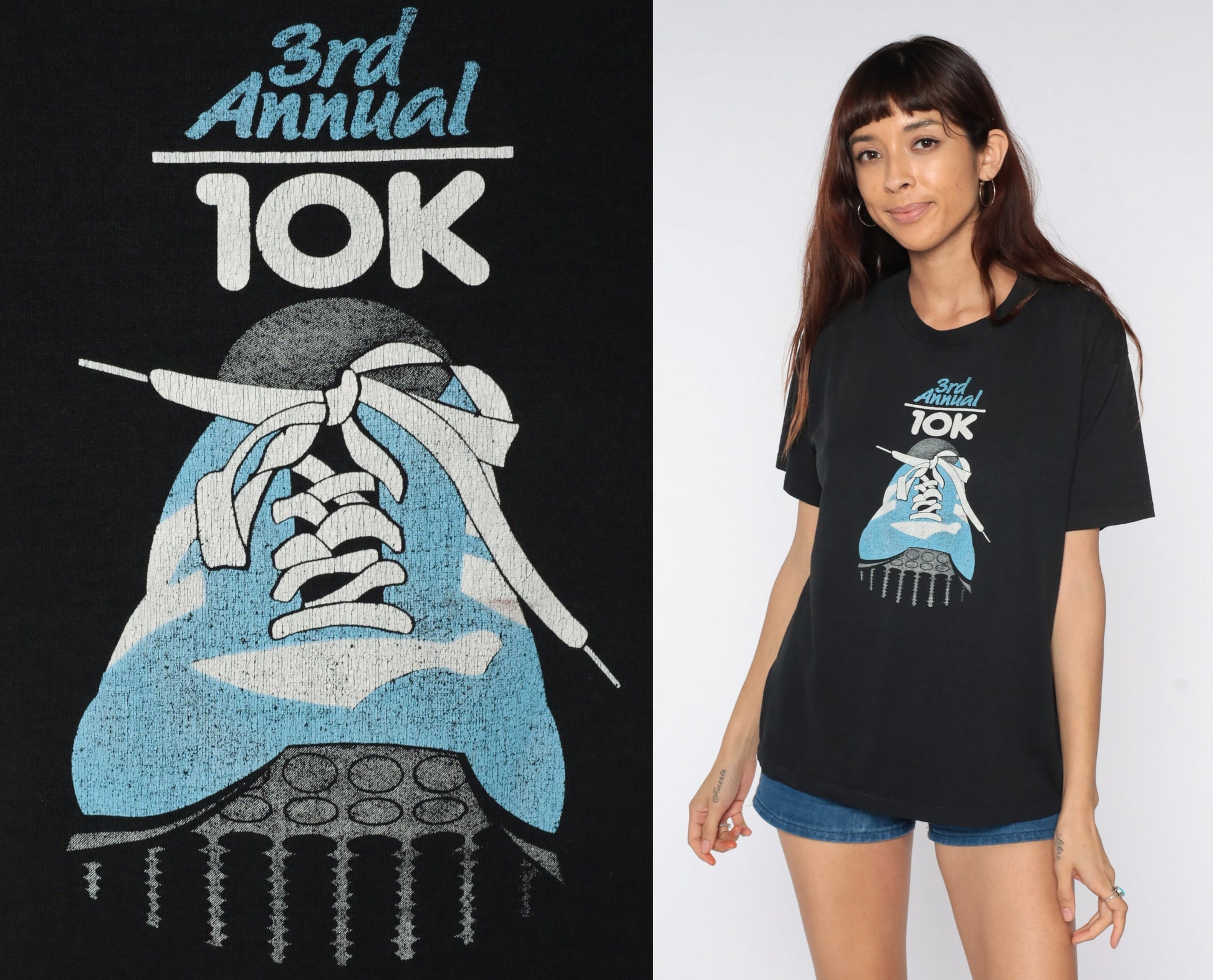 1985 Dearborn Oktoberfest Marathon 10K Graphic T-Shirt 80s Single Stitch Large L
