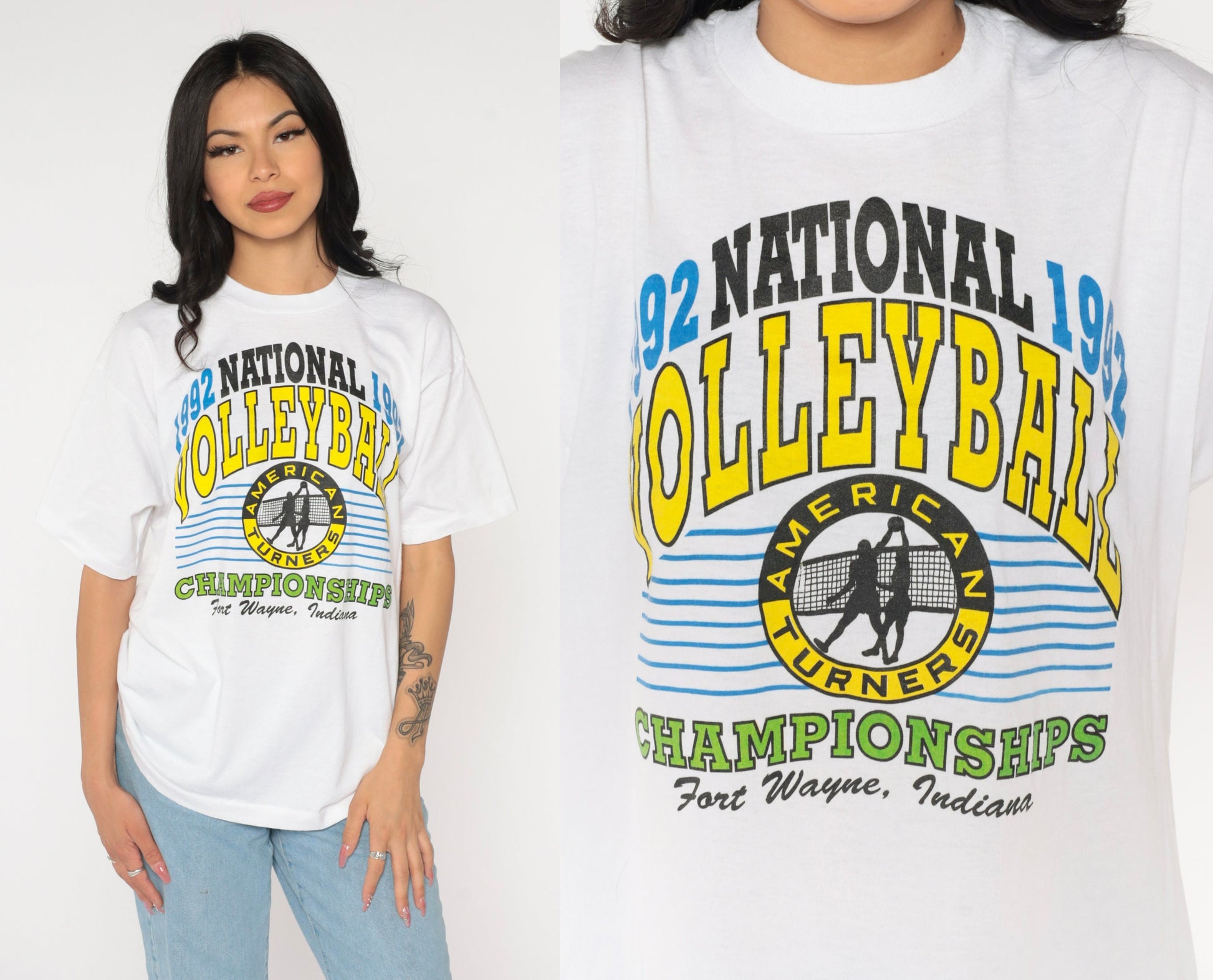 1992 National Volleyball Championships Ft Wayne Graphic Tee Large