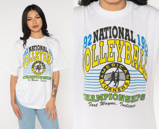 1992 National Volleyball Championships Ft Wayne Graphic Tee Large
