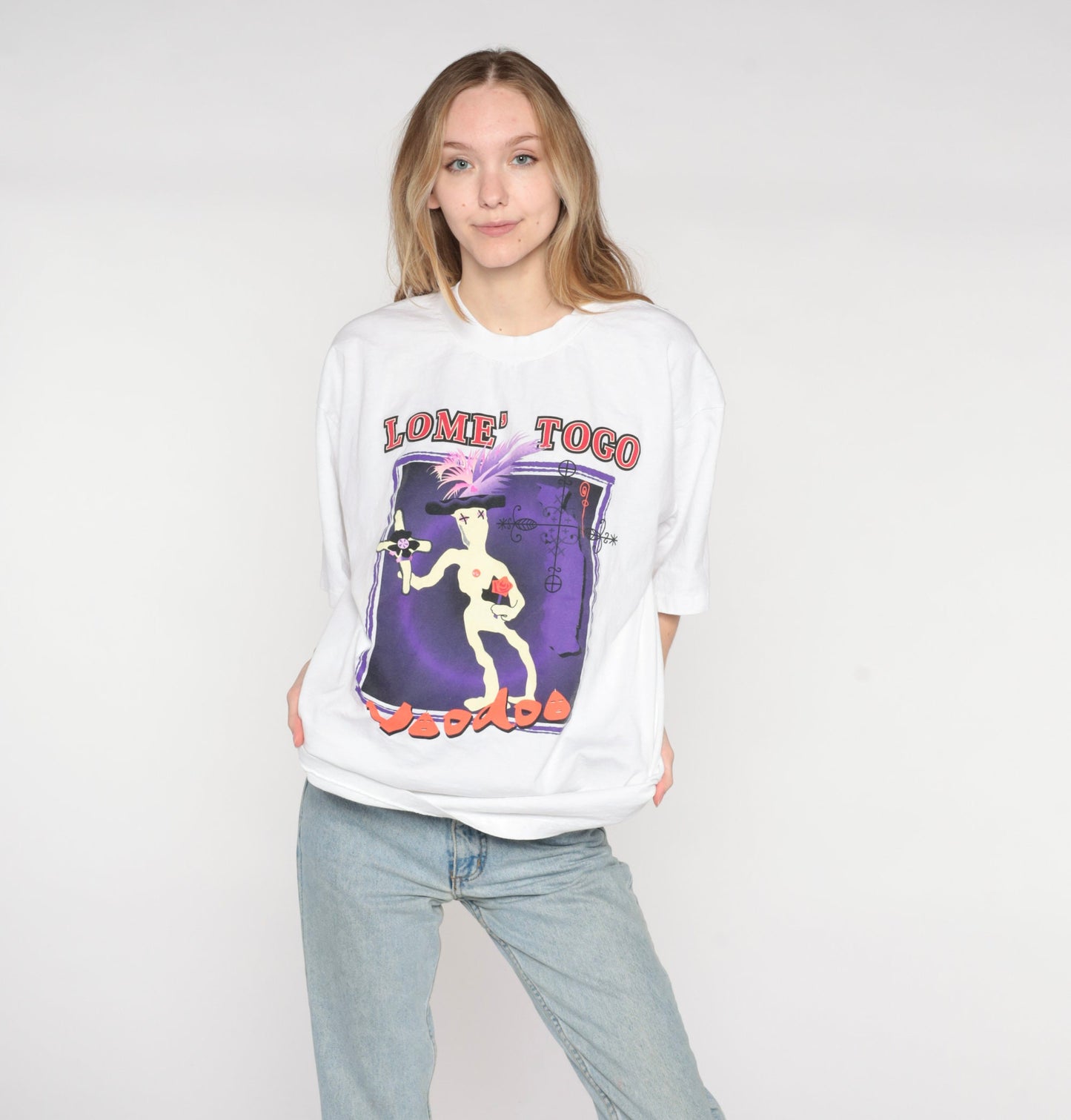 90s Lome Togo Voodoo Market Graphic T-Shirt Princess Cruises Cotton Extra Large XL