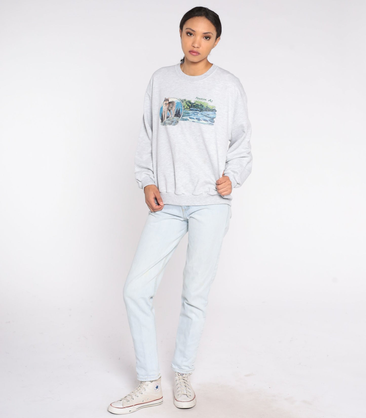 90s Payson Arizona Wolf Creek Graphic Sweatshirt Jerzees Medium
