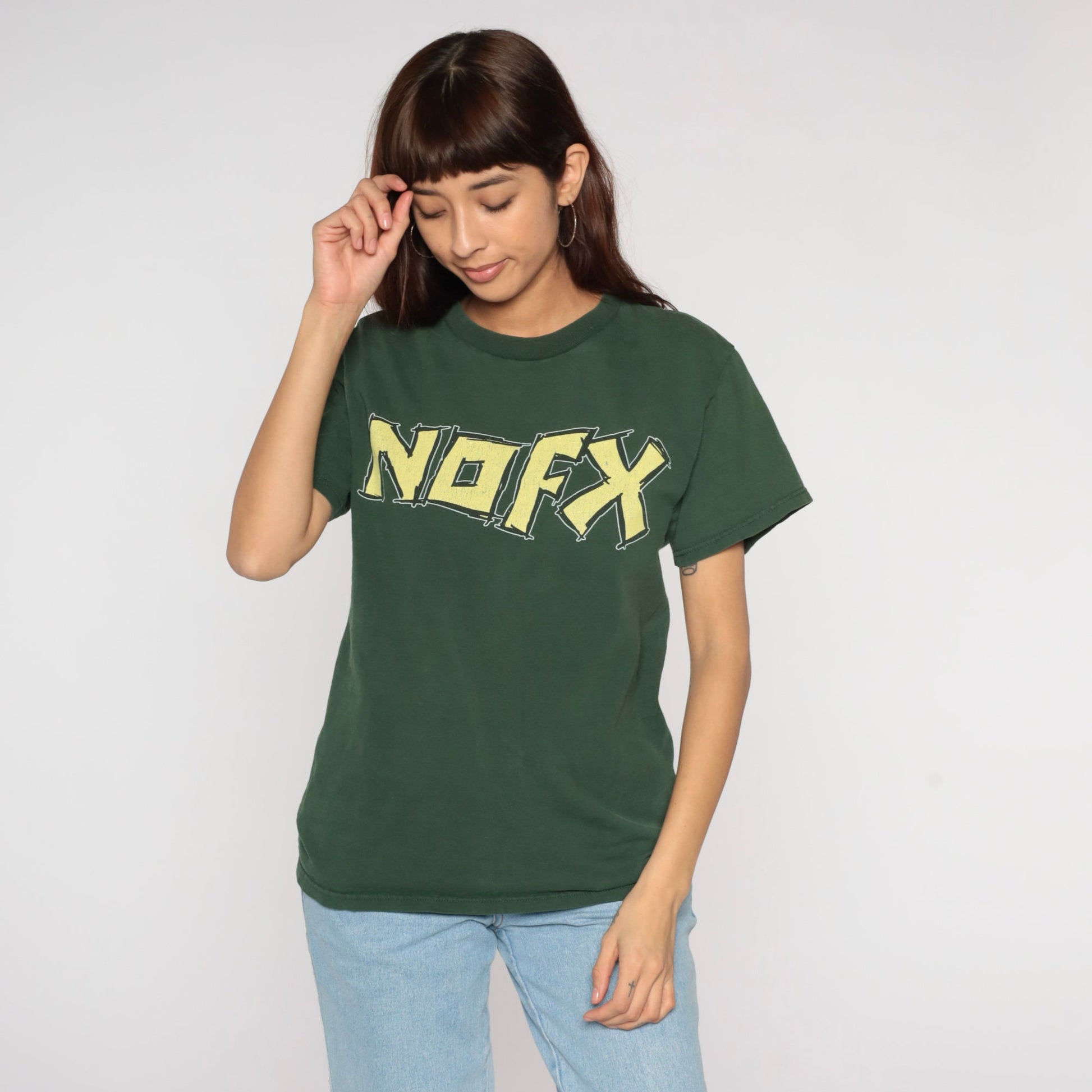 NOFX Pump Up the Valuum Whirled Tour 2002 Concert Tee Green Medium M