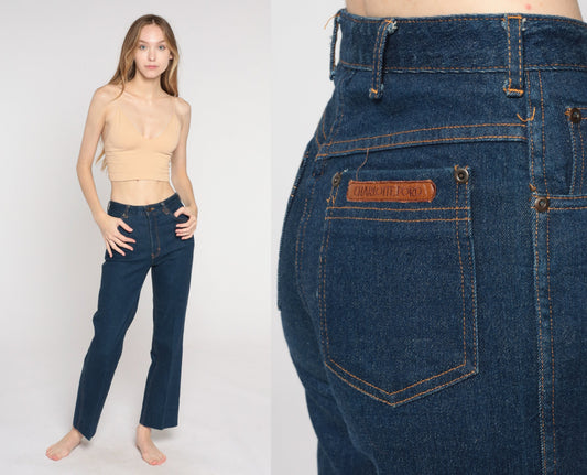 80s Charlotte Ford High Waist Straight Leg Jeans Dark Wash Denim Small 4