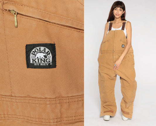 90s Polar King Tan Insulated Coveralls Workwear Jumpsuit Men's Large 44