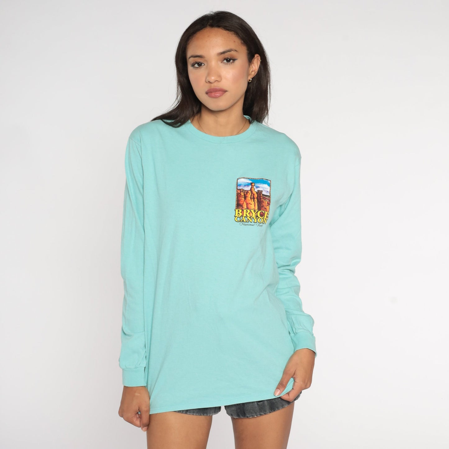 00s Bryce Canyon National Park Graphic Tee Mint Long Sleeve Medium